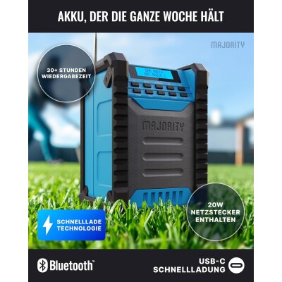 Akku Baustellenradio, Powerbank, DAB+,robust,BT, Majority...