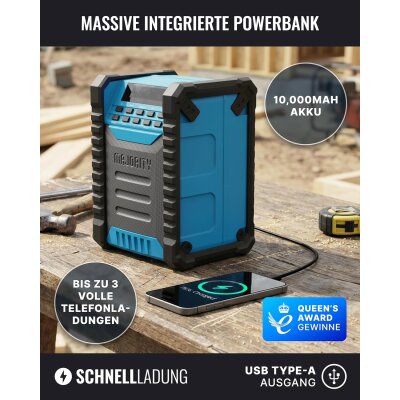 Akku Baustellenradio, Powerbank, DAB+,robust,BT, Majority Landbeach, WIE NEU