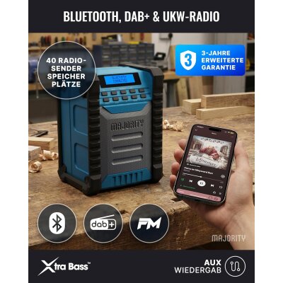 Baustellenradio, Powerbank, DAB+,robust,BT, Majority Landbeach, AKKU DEFEKT