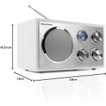 Retro Radio weiß, UKW/MW, USB, SD & AUX, Holzgehäuse, Blaupunkt RXN 19, GEPRÜFT