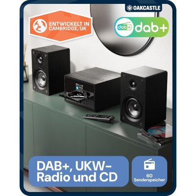 CD Radio mit DAB+, Bluetooth 5.3, schwarz, Oakcastle DAB400 HIFI, GEPRÜ. WIE NEU