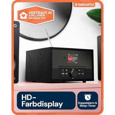 CD Radio mit DAB+, Bluetooth 5.3, schwarz, Oakcastle DAB400 HIFI, GEPRÜ. WIE NEU