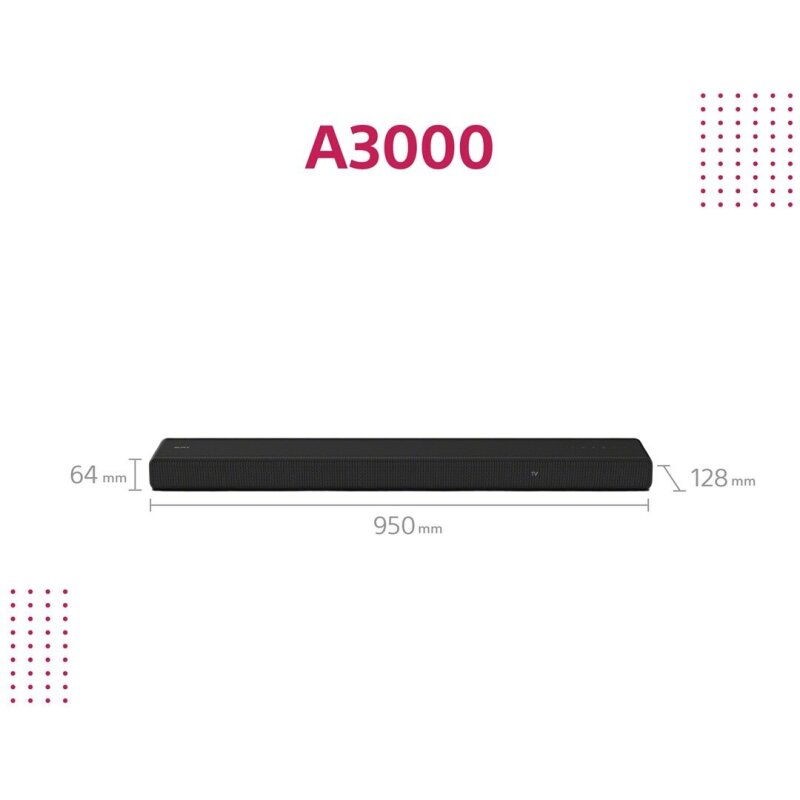 Sony Soundbar HT-A3000 3.1 250W Dolby Atmos eARC Dual-Subwoofer GEPRÜFT WIE NEU