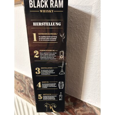Black Ram Whisky, Geschenkset 6x 0,7L, 40% Alc., 3 Jahre + Glas