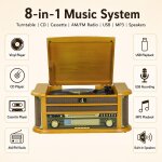 Retro All in One HiFi System 8-in-1,Plattenspieler CD Kassette, DL 189B99 MANGEL