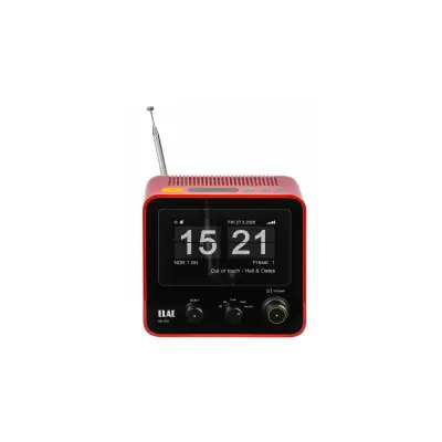 ELAC DAB+ Radiowecker RD 100 Klappzahlen, Bluetooth 5.0, 18W Flip-Clock, Rot NEU