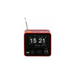 ELAC DAB+ Radiowecker RD 100 Klappzahlen, Bluetooth 5.0, 18W Flip-Clock, Rot NEU