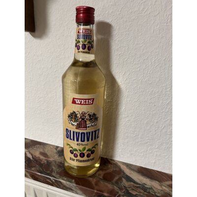 4x 1,0L Slivovitz (Weis) Alter Pflaumenbrand 40% Vol. NEU