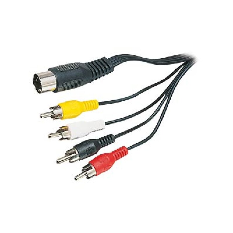 Audio Adapterkabel DIN 5-polig auf 4x Cinch, 1,5m, DUNE DUN-5255, NEU