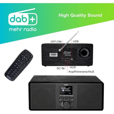 Internetradio WLAN XORO DAB 700 IR, Spotify Bluetooth 2x10W GEPRÜFT NEUTRAL