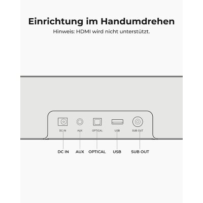 Soundbar ULTIMEA Poseidon M20 Pro 2.1,132W mit Subwoofer, App, BT,GEPRÜFT - GUT