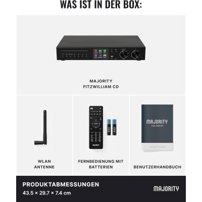Internetradio DAB+ WLAN , MAJORITY Fitzwilliam Connect CD Spotify GEPRÜFT - GUT